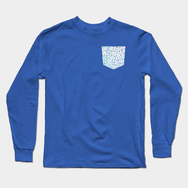 Pocket - FIREFLIES DOTS BLUE Long Sleeve T-Shirt by ninoladesign